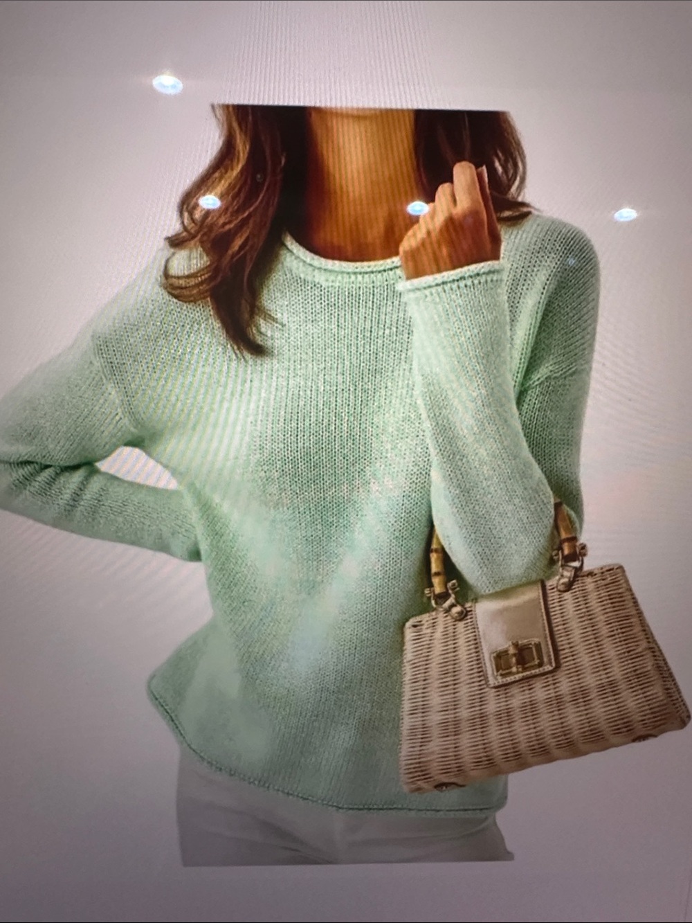 Lilly Pulitzer Seafoam Crewneck Sweater, Cotton Coastal luxury, medium - Picture 3 of 14